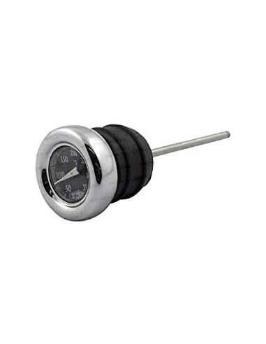 Oil tank cap with temperature pressure gauge in F° black dial for Softail 1984 to 1999 repl OEM 62668-87