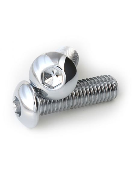 Rounded screws in chromed millimeters 4 x 12