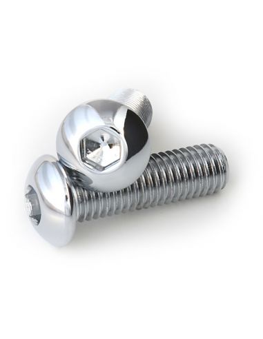 Curved screws in chrome mm 10 x 16