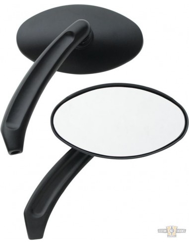 Black oval mirrors