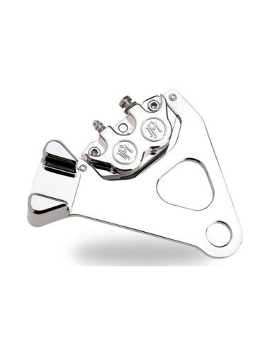 Brake caliper PM 4 rear pistons with support - chrome