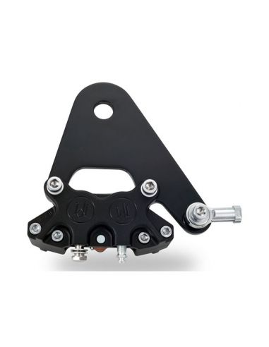 Brake caliper PM 4 rear pistons. Complete with custom support - black