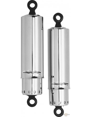 Shock absorbers 13.5" chrome Progressive Suspension 412 gas – closed for FL shovel from 1966 to 1984