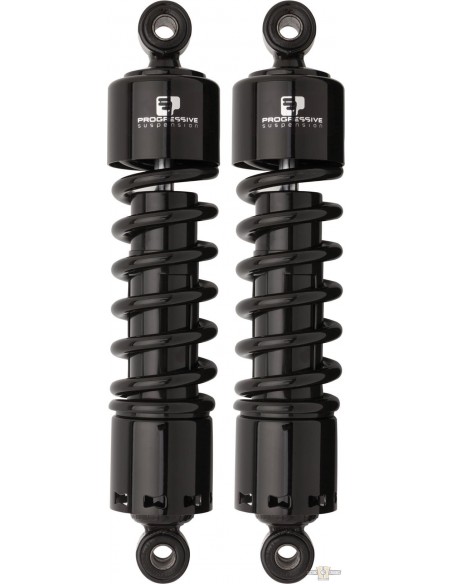 Black 12.5" shock absorbers Progressive Suspension 412 for FX shovel from 1982 to 1984 and FX Model from 1985 to 1994