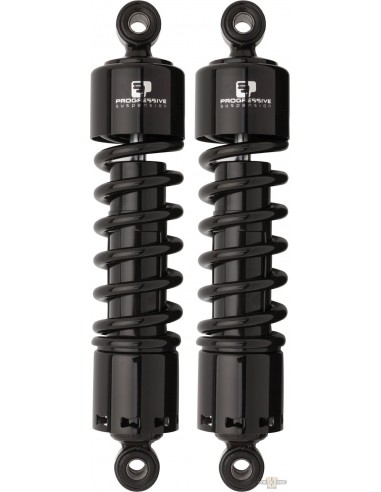 Black 12.5" shock absorbers Progressive Suspension 412 for FX shovel from 1982 to 1984 and FX Model from 1985 to 1994