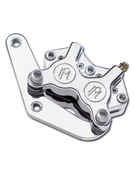 Brake caliper PM 4 front pistons. with left/right support - chrome