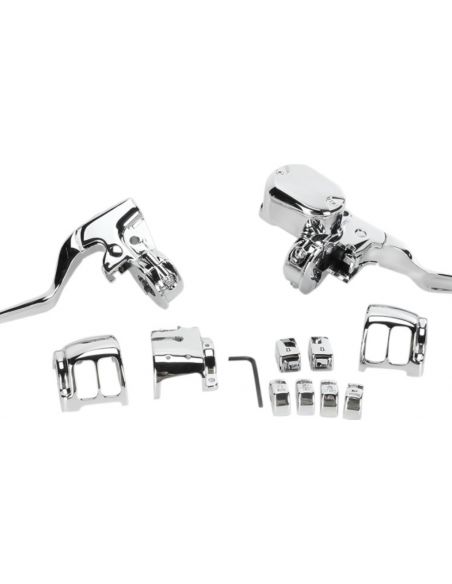 Chrome handlebar control kit for single disc for Sportster without ABS from 2014 to 2020