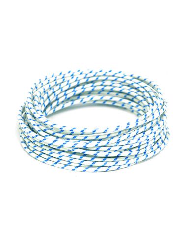 White-blue fabric electric cable