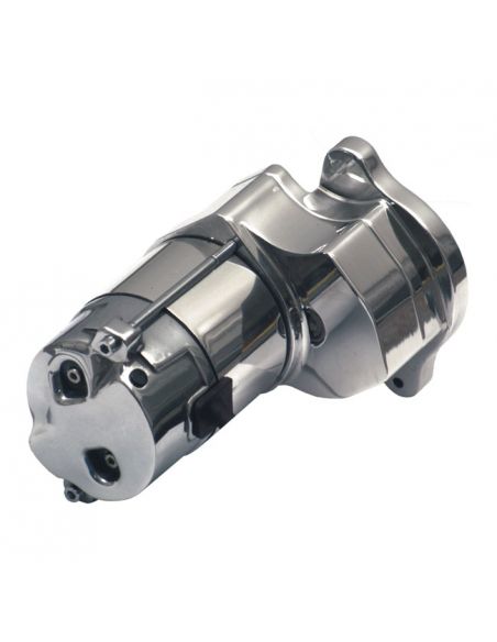 Spyke supertorque 1.4 Kw polished starter motor for FLH, FXE, FXWG and Softail fine 79-85 chain