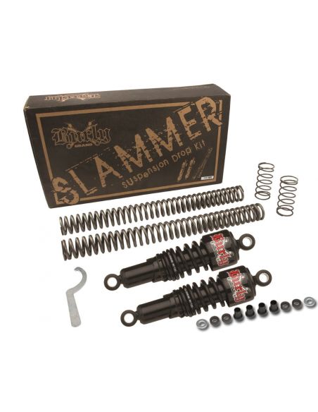 Front and rear trim kit Burly Slammer with 10.5" black shock absorbers For Sportster from 2004 to 2015