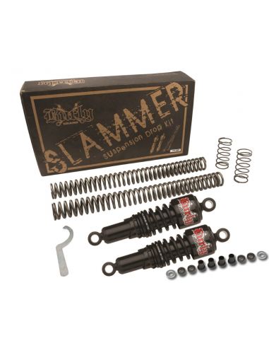 Front and rear trim kit Burly Slammer with 10.5" black shock absorbers For Sportster from 2004 to 2015