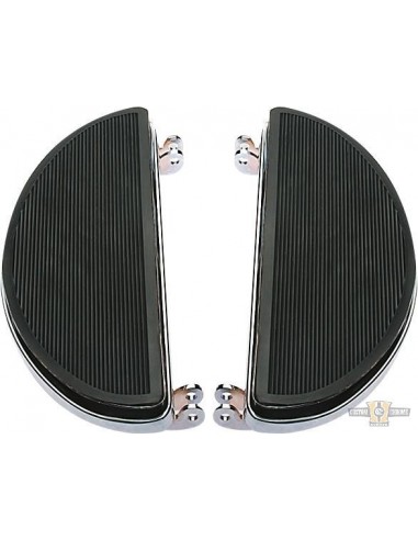 Chrome-plated cushioned oval driver footpegs