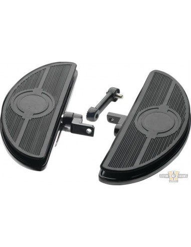 Adjustable oval driver footpegs with black vibration dampers