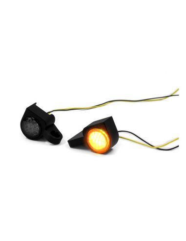 LED arrows Zieger 4 for black handlebar controls lenses fumè approved for Dyna 99-17