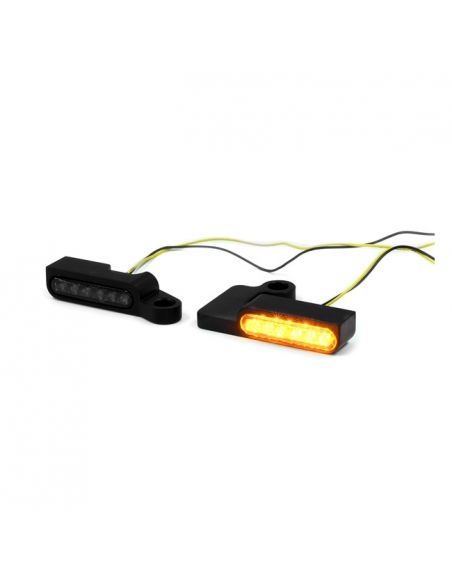LED arrows Zieger 1 for black handlebar controls fumè approved for Sportster 04-13