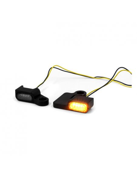 LED arrows Zieger 2 for black handlebar controls fumè approved for Sportster 04-13