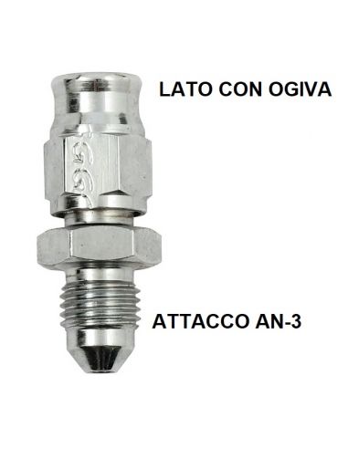 Chromed junction fitting from AN-3 to tube with OGIVA