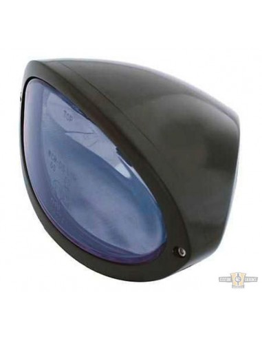 Oval headlight with homologated H4 bulb - black