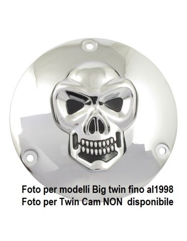 Clutch cover derby cover Chrome with skull for Dyna from 1999 to 2017rif OEM 25414-99