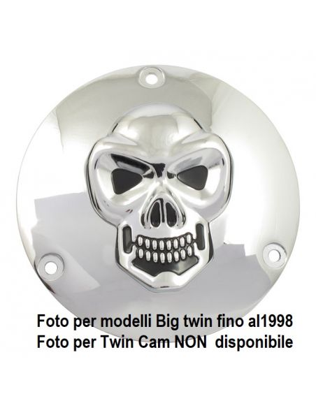 Clutch cover derby cover Chrome with skull for softail from 1999 to 2018 ref OEM 25414-99
