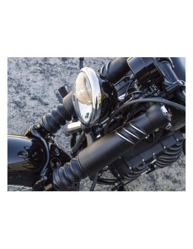 Black short cut plates EMD For Softail and Dyna from 1988 to 2017 with 41 mm forks