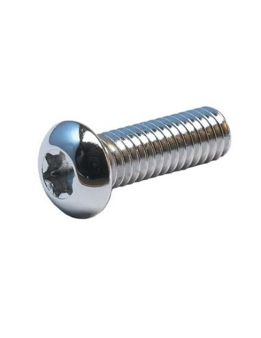 Rounded screws torx in chrome inches 10/24 6 mm long