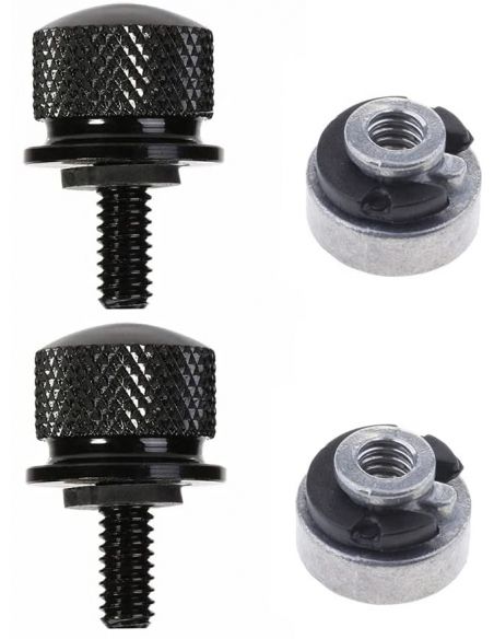 Kit of black screws for saddles complete with threaded inserts 1/4-20" for XL, Dyna, Softail and Touring 96-20