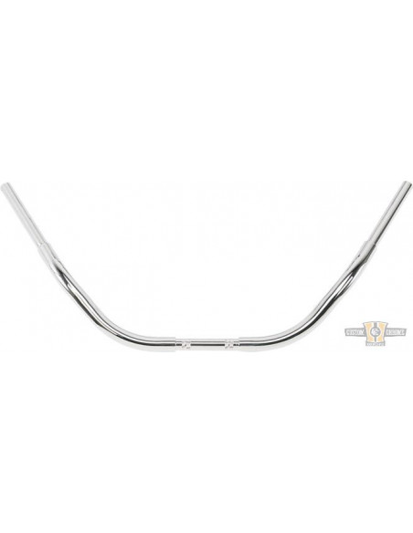 Knuckle handlebar 1-1/4" high 5" Wide 85cm Chrome, with dimples, pre-drilled,
