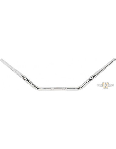Handlebar Classic 1-1/4" high 2" Wide 91cm Chrome, with dimples, pre-drilled,