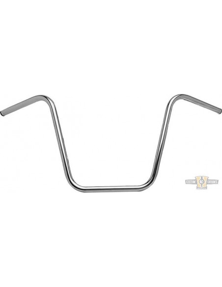 Handlebar Ape Hanger 1" high 16" Chrome without dimples,