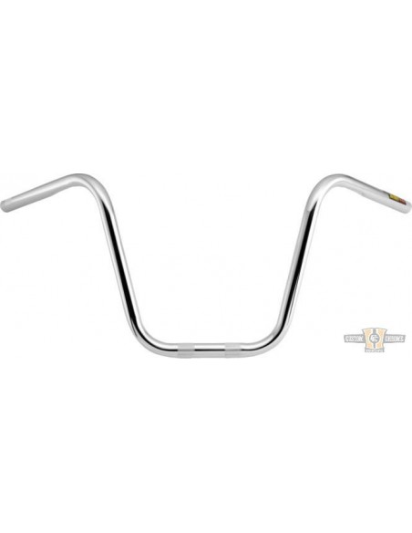 Handlebar Ape Hanger 1" high 12" Chrome without dimples,