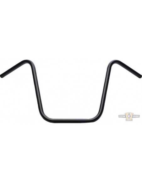 Handlebar Ape Hanger 1" high 16" black without dimples, pre-drilled