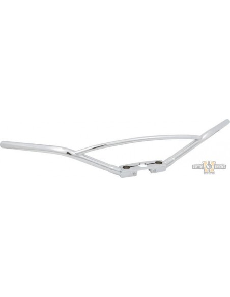 Hollywood in-line handlebar 1" high 6" Wide 91cm Chrome, without dimples,- for Springer WL