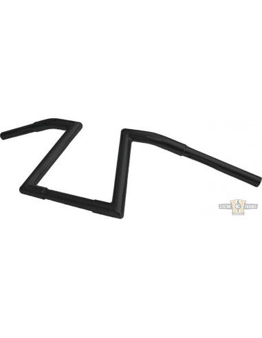 Handlebar Z Bar 1-1/4" high 9" Wide 90cm black, with dimples, pre-drilled,