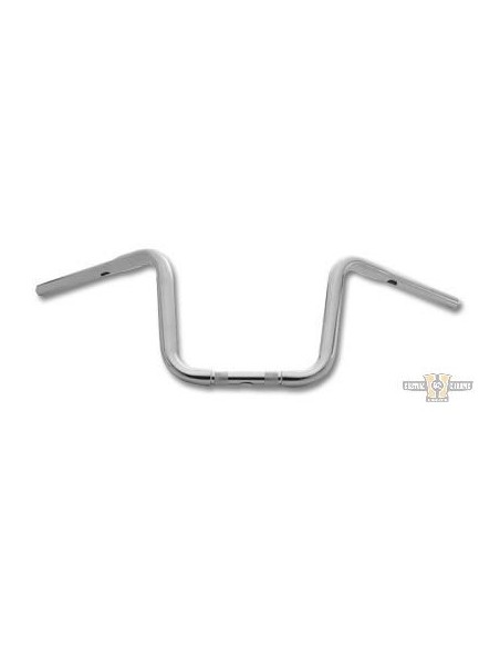 Handlebar Ape Hanger 1-1/4" high 11" Chrome without dimples, for Electronic Accelerator, pre-drilled