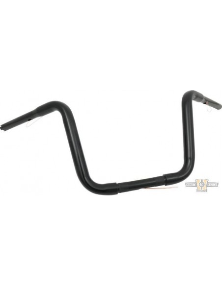 Handlebar Ape Hanger 1-1/4" high 11" black without dimples, for Electronic Accelerator, pre-drilled