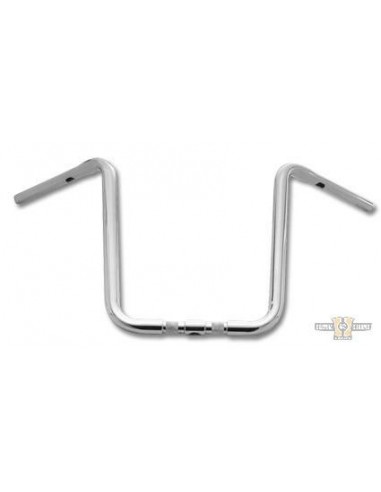 Handlebar Ape Hanger 1-1/4" high 14" Chrome without dimples, for Electronic Accelerator, pre-drilled