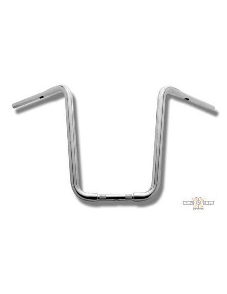 Handlebar Ape Hanger 1-1/4" high 17" Chrome without dimples, for Electronic Accelerator, pre-drilled