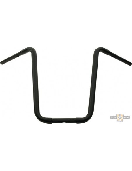 Handlebar Ape Hanger 1-1/4" high 19" black without dimples, for Electronic Accelerator, pre-drilled
