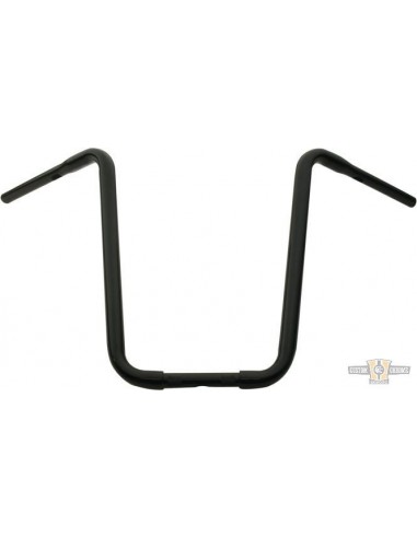 Handlebar Ape Hanger 1-1/4" high 19" black without dimples, for Electronic Accelerator, pre-drilled