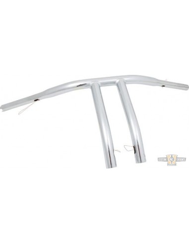 Handlebar T Bar pullback 1-1/4" high 12" Wide 76cm Chrome, for Electronic Accelerator, pre-drilled,