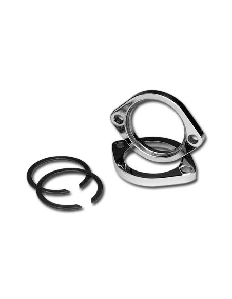 Chrome exhaust flanges kit with rings