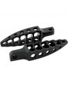 Glossy black RSD Motorcycle pedals with straight male adapter