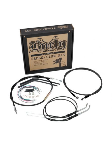 Softail cable kit for handlebar 18'' (46cm) high black NO ABS