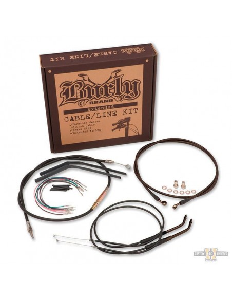 Softail cable kit for handlebar 14" (36cm) black NO ABS