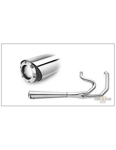 4" chrome Supertrapp 2 in 1 SuperMegs exhaust for Softail Rocker from 2008 to 2011