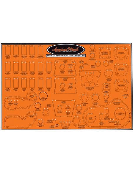 Display panel for Sportster engine gaskets and oil seals from 2004 to 2020