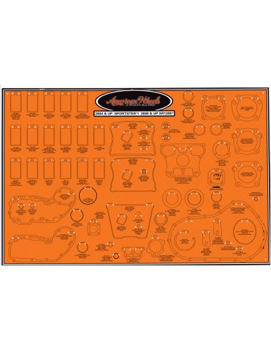 Display panel for Sportster engine gaskets and oil seals from 2004 to 2020