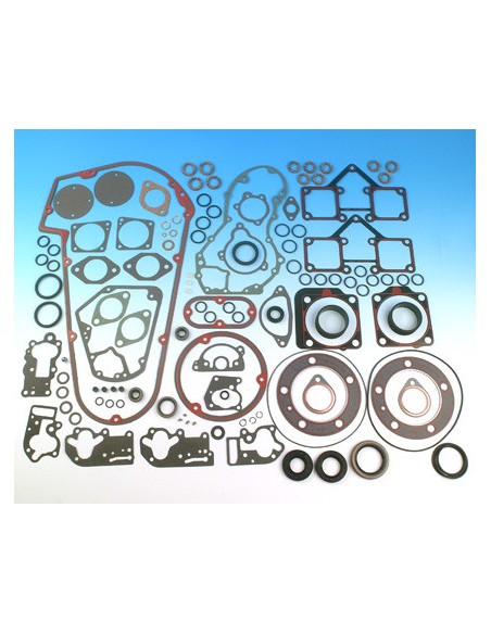 Engine gasket kit with ribbed chain cover