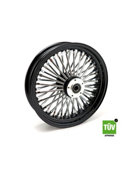 Black front wheel Big spoke 48 spokes 16" x 3.5" single flange approved TUV